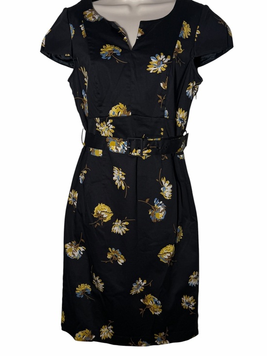 Boden Dresses & Skirts - Boden Floral Black Belted Pencil Skirt Dress With Slit And Side Pocket Women 6R